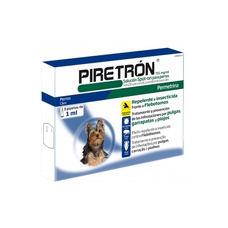 PIRETRON 1 ML.3 Pipetas. Perro Pequeño