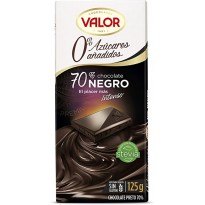 VALOR -  Chocolate Puro 70% cacao  sin azúcar 125g
